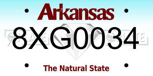 8XG0034 Arkansas License Plate