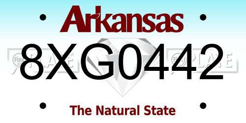 8XG0442 Arkansas License Plate