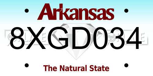 8XGD034 Arkansas License Plate