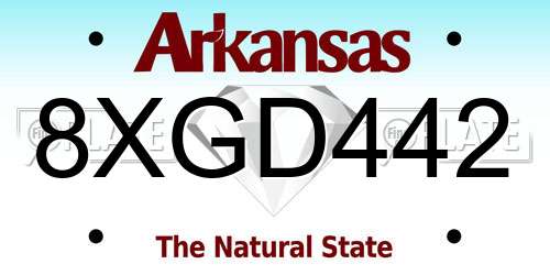 8XGD442 Arkansas License Plate