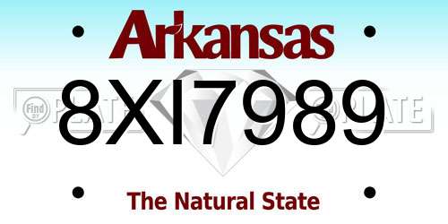 8XI7989 Arkansas License Plate
