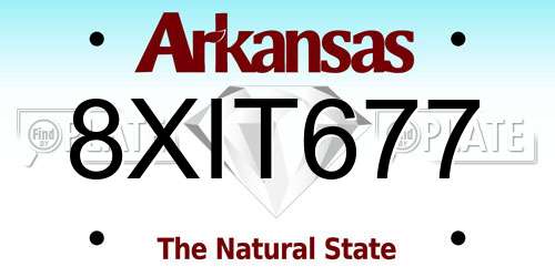 8XIT677 Arkansas License Plate
