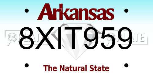 8XIT959 Arkansas License Plate