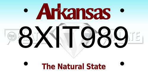 8XIT989 Arkansas License Plate