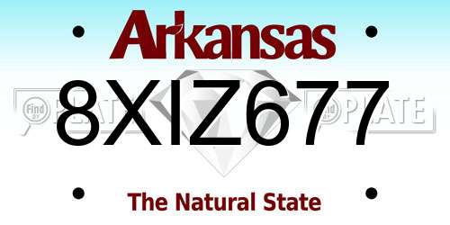 8XIZ677 Arkansas License Plate