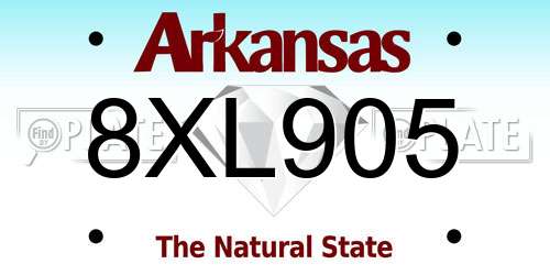 8XL905 Arkansas License Plate