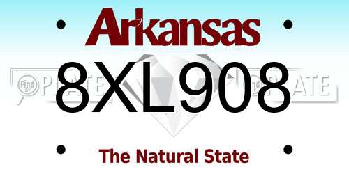 8XL908 Arkansas License Plate