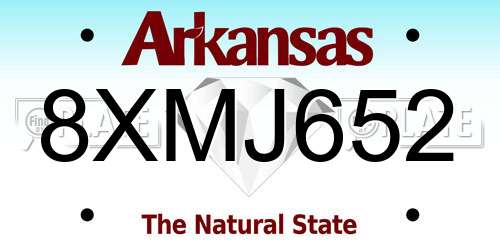 8XMJ652 Arkansas License Plate