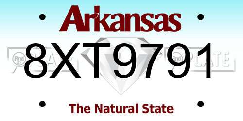 8XT9791 Arkansas License Plate