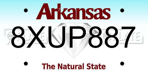 8XUP887 Arkansas License Plate
