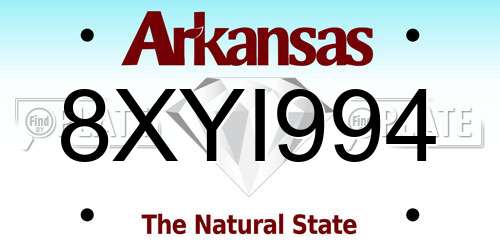 8XYI994 Arkansas License Plate