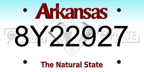8Y22927 Arkansas License Plate