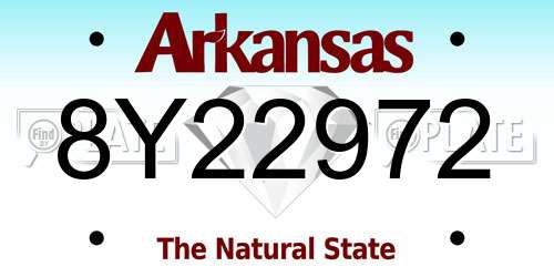 8Y22972 Arkansas License Plate
