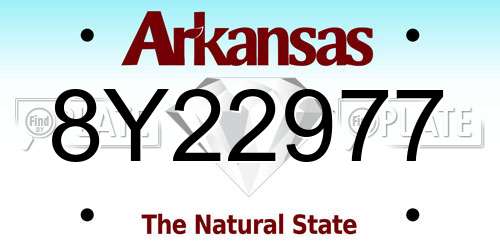 8Y22977 Arkansas License Plate