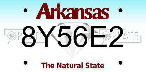 8Y56E2 Arkansas License Plate
