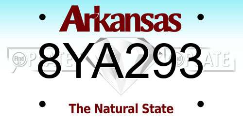 8YA293 Arkansas License Plate