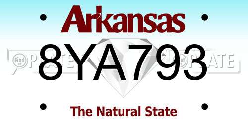 8YA793 Arkansas License Plate