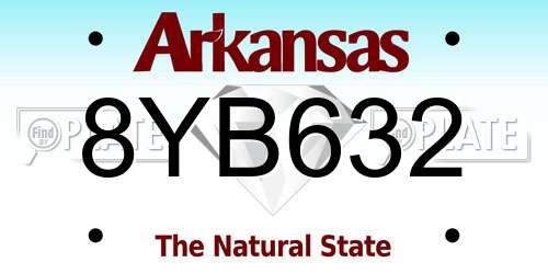 8YB632 Arkansas License Plate