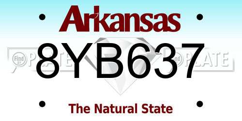 8YB637 Arkansas License Plate