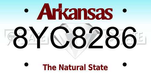 8YC8286 Arkansas License Plate
