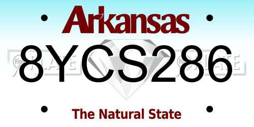 8YCS286 Arkansas License Plate