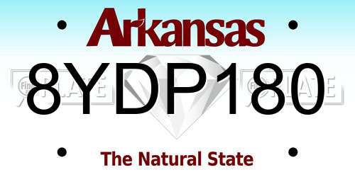 8YDP180 Arkansas License Plate