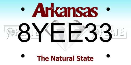 8YEE33 Arkansas License Plate