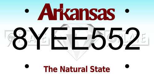 8YEE552 Arkansas License Plate