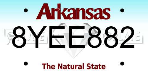 8YEE882 Arkansas License Plate