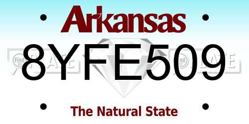 8YFE509 Arkansas License Plate