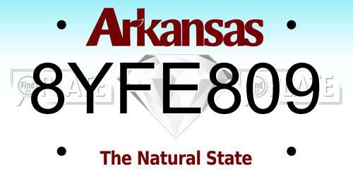 8YFE809 Arkansas License Plate