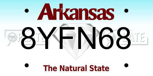 8YFN68 Arkansas License Plate