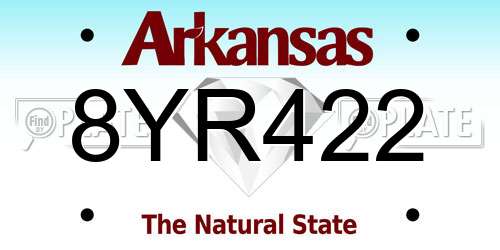 8YR422 Arkansas License Plate