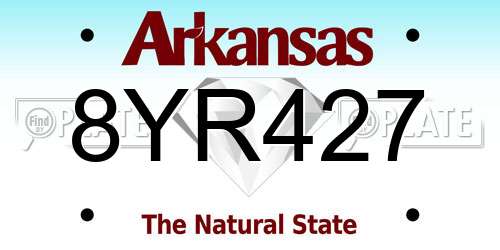 8YR427 Arkansas License Plate