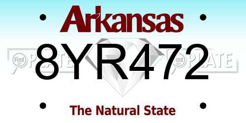 8YR472 Arkansas License Plate
