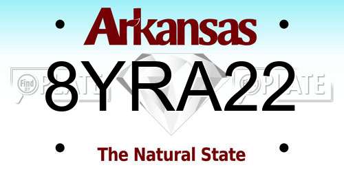 8YRA22 Arkansas License Plate