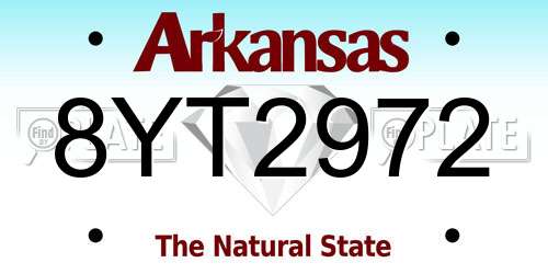 8YT2972 Arkansas License Plate