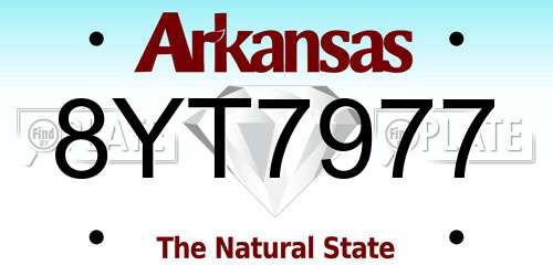 8YT7977 Arkansas License Plate