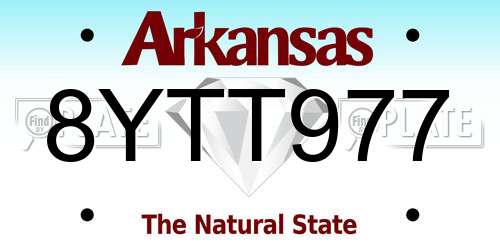 8YTT977 Arkansas License Plate