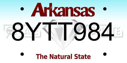 8YTT984 Arkansas License Plate