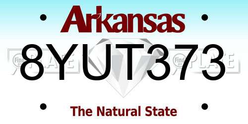 8YUT373 Arkansas License Plate