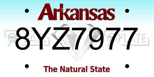 8YZ7977 Arkansas License Plate