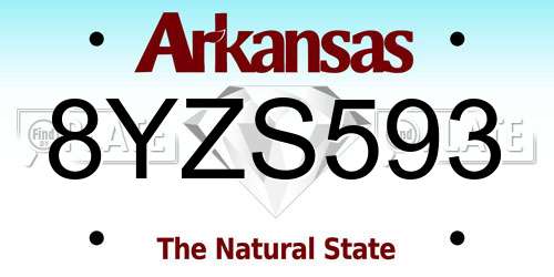 8YZS593 Arkansas License Plate