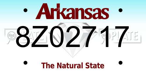 8Z02717 Arkansas License Plate
