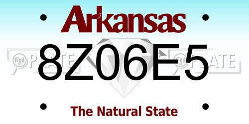 8Z06E5 Arkansas License Plate