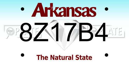 8Z17B4 Arkansas License Plate