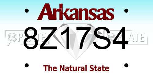 8Z17S4 Arkansas License Plate