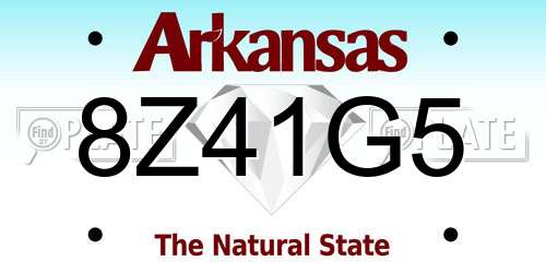 8Z41G5 Arkansas License Plate