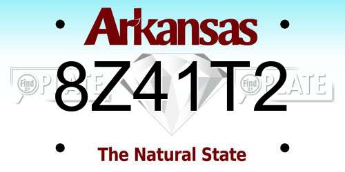 8Z41T2 Arkansas License Plate