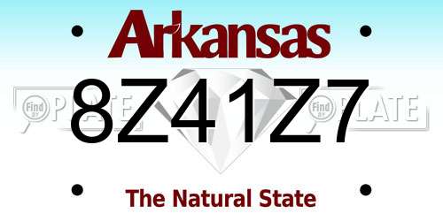 8Z41Z7 Arkansas License Plate